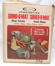Rare Vintage Rival Combination Grind-O-Mat Shred-O-Mat NOS New Grinder Chopper