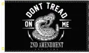 3X5 GADSDEN DON'T TREAD ON ME 2ND AMENDMENT RATTLESNAKE BLACK FLAG BANNER 100D