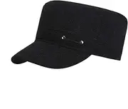 [YJZQ] Thermal Thick Wool Winter Baseball Cap with Ear Flaps Windproof Snowproof Warm Insulated Winter Trapper Hat Cycling Motorbike Snow Ski Snowboard Headwear Driving Hat Hunting Hat