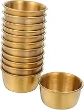 ABOOFAN 12pcs Creme Brulee Ramekins: Stainless Steel Condiment Cups - Mini Sauce Dishes - Round Dipping Bowls For Sauces Spices And Seasonings
