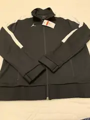 Jordan Jacket Mens Large Black White Nike Basketball Tag $65 Lightweight Zip