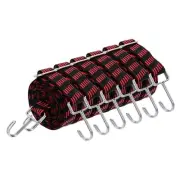 6Pcs 79 Inch Adjustable Bungee Cords Straps with Hooks, Black Red
