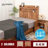 在飛比找momo購物網優惠-【原森道】日式原野風木心板插座置物床頭片(3.5尺)