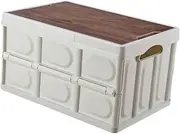 BUGUUYO Vehicle Foldable Storage Box Trunk Organizer with Lid Compact Compartment Storage Container for Clothes Snacks for Car Travel and Outdoor Activities