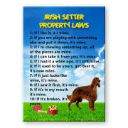 IRISH SETTER Property Laws FRIDGE MAGNET New DOG Funny