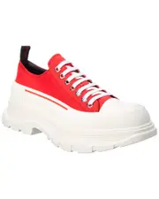 Alexander McQueen Tread Slick Canvas Sneaker 41 Red