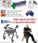 Days Seat Walker With Handbrakes And Curved Backrest, Black Rollator Mobility.