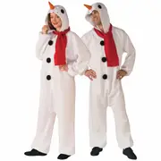 Snowman Onesie Christmas Festival Unisex Adult Mens Womens Costume Jumpsuit