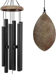 ASTARIN Wind Chimes Outdoor Deep Tone, 35 Inch Wind Chimes, Memorial Wind Chimes as Sympathy Gift, Outdoor Decorations for Your Garden, Patio (Metal Wind Chime-Black)