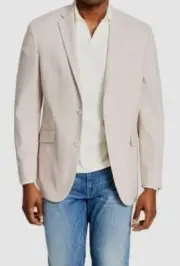 Kenneth Cole Reaction Men's Pink Slim-Fit Solid Sport Coat Suit Jacket Size 46L