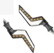 Turn Signal Indicator 2pcs Motorcycle Turn Sequential Signals DRL Daytime Running Lights LED Blinker Flowing Water Flashing Indicator Lights (Color : Clear)