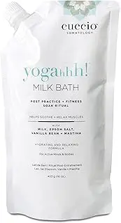 Cuccio Somatology Yogahhh Milk Bath Body Soak - Soothe and Relax Sore, Swollen Muscles - Remove Toxins, Exfoliate, and Moisturize Dry Skin - Lactic Acid, Epsom Salt, Greek Mastiha - 453 g