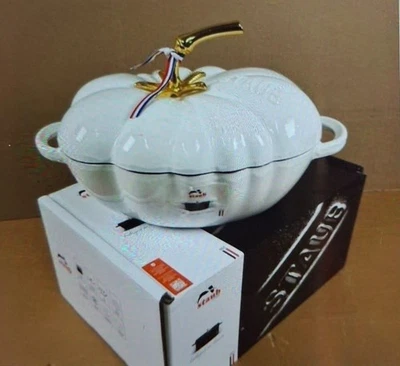 Brand New!!! Staub Cast Iron Cocotte Tomate - white colour 25sm - 2,9L