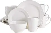 [Gibson Home] 16 Piece Amelia Court Dinnerware Set, White