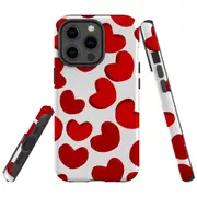 For Apple iPhone 13 Pro Max Case, Armour Back Cover, Hearts