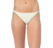 Hobie Women's Lets Stitch Together Elastic Bikini Bottom Lemon Fizz