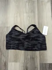 NWT Athleta Women's Solace Printed Bra Black Gray Camo 3X D-DD