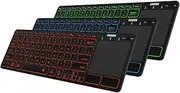 Arteck Universal Backlit 7-Colors Bluetooth Touch TV Keyboard with Easy Media Control and Build-in Touchpad for TV-Connected Computer, Smart TV, Desktop, Laptop, iPad, Surface, Tablet, HTPC