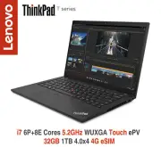 ThinkPad T14 i7 1370P 5.2GHz WUXGA Touch ePv 32GB 1TB 4G 3Y Premier Warranty