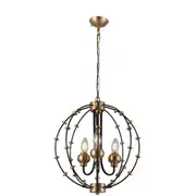 Rosa 3L Ball Modern Pendant Lights Brass Black | Marden Designer