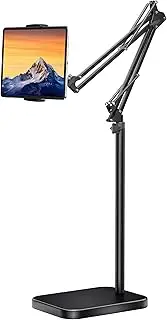 BluuSuuk Tablet Floor Stand with 11lb Stable Base - Adjustable Height Stretchable Arm Swivel Holder Mount, Compatible with iPad Pro Air Mini 12.9/9.7, Kindle, Galaxy Tab, Cell Phones (4.7''-13'')