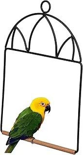 HOUDERCO Parrot Perch Stand Bird Training Stand Hummingbird Swing Iron Wood Constructi