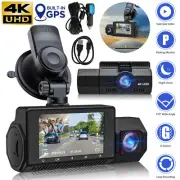 4K Dual Dash Cam Car DVR Camera GPS Video Recorder Parking Monitor Night Vision