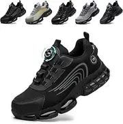 [Gugifcto] Safety Trainers Mens Womens Steel Toe Cap Safety Shoes Lightweight Safety Work Trainers Puncture Proof with Air Cushion 36-46 EU