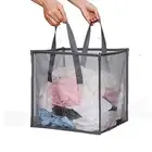 Pop Up Laundry Baskets - Mesh Collapsible Laundry Hampers Storage with Handle...