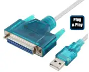 USB To DB25 Parallel Port Adapter Cable For Printer Use Only - Plug And Play