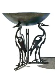 XXL DESIGN BIRD feeder bath IBIS heron CUT OUT black silver NEW 70CM HIGH
