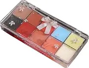Lip Gloss Palette, 10 Color Lip Paint, Jelly Tinted Lip Gloss, Moisturizing Lipstick, Long-Lasting Makeup Kit, Hydrating Soft Jelly Lips, Perfect for Women and Ladies