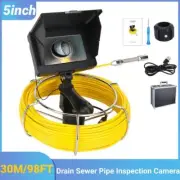 Sewer Camera HD Drain 5 LCD Monitor 1200 TVL 98ft Pipe Inspection Camera