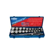 888 Series 26Pcs 3/4" Drive Socket Set - 12 Point Metric / SAE Ratchet 495mm