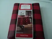 Holiday Time Christmas Buffalo Check Red & Black PEVA Vinyl Tablecloth 70" Round