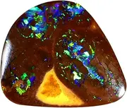 [PUHARGEMS] 4.40 ct Fancy Cabochon Shape (17 x 15 mm) Multi Color Australian Koroit Boulder Opal Natural Loose Gemstone, gemstone, Boulder Opal