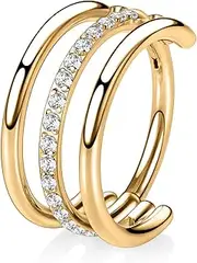 [FUNLMO] 316L Surgical Steel Conch Helix Piercing Jewelry Cartilage Hoop Earring Septum Ring Nose Ring Hoop Rook Lobe Daith Tragus Piercing Jewelry 16G Double/Triple Hoop