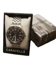 Caravelle By Bulova Men's Quartz Watch with Stainless Steel Strap, Silver