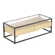 Artiss Coffee Table 2 Drawers Pine