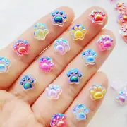 50pcs Charm Dog Paw Shape Resin Flatback For Slime Nail Craft Decorations