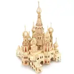 3D立體拼圖 3D立體拼圖木質3D立體成人拼圖益智手工玩具建築模型 木製積木大型拼裝城堡