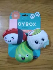 Fringe TOY BOX Mini 3 Pack Plush Pet Dog Toys Sushi Squeaks Squeaky TOYBOX NEW