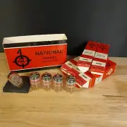 5 NOS NIB National 6688 / E180F Gold Pin Premium Tubes Double D Square Getters