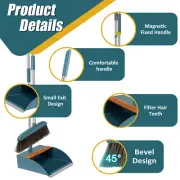 Broom and Dustpan Set with Magnetic Design Portable Broom Dustpan Combo·-