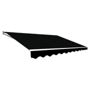 Outdoor Folding Arm Awning Retractable Sunshade Canopy Black 4.0m x 2.5m