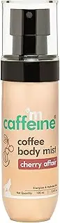 mCaffeine Cherry Body Mist For Women with Long-lasting Fruity-Floral Fragrance | Coffee & Caffeine Kill Body Odour | Hydrating Skin-friendly Perfume For All Skin Types - 100 ml