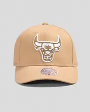 [Mitchell & Ness] Mitchell & Ness Men's Chicago Bulls Pro Crown Snapback Cap in Khaki Green One Size Khaki Green