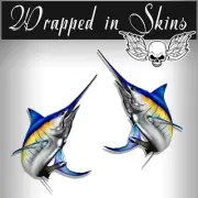 Blue Marlin Decals Fish Stickers Tackle Box RV Truck Camper Trailer AFP-0002
