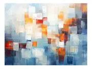 Orange Brown Abstract Squares Canvas Print