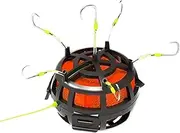 Reverse Bottom Bait Cage Fishing Hook, 360° Floating Bait Cage Fishing Hook, 6-Hook Carp Feeder Rig for Catfish, Carp – Compatible with Powder, Pellets & Block Baits